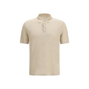 Roberto Collina Beige Linen Polo Men's Shirt